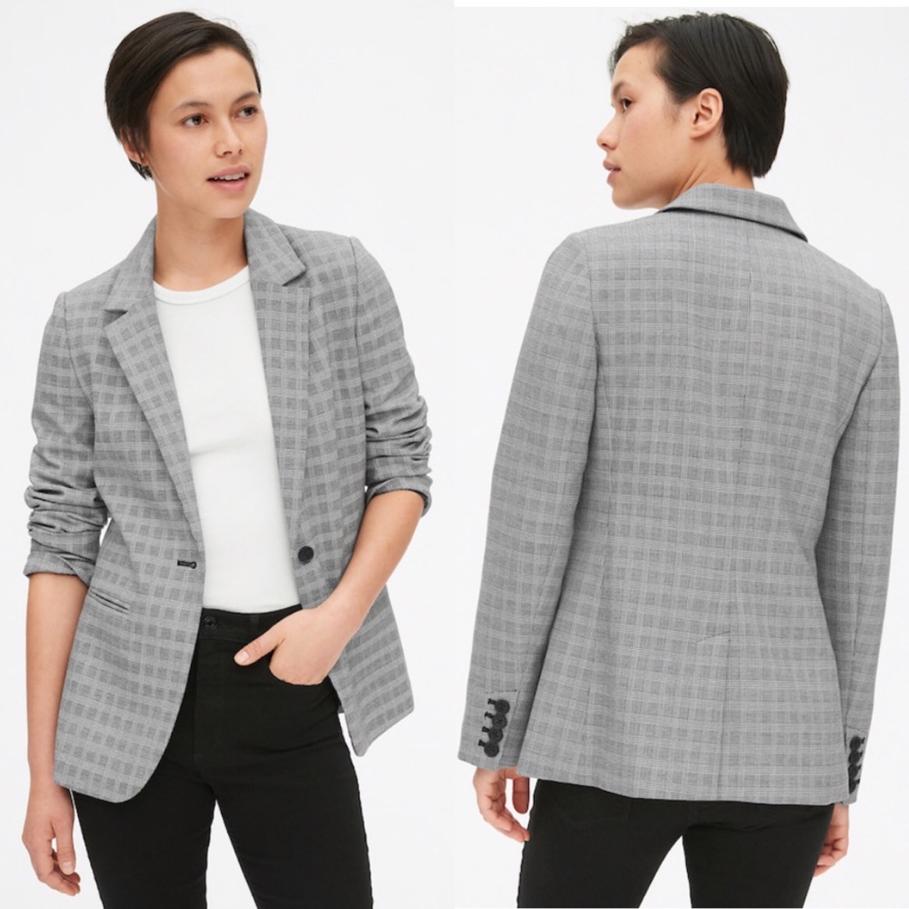 NWT 💥 GAP Classic Glen Plaid Blazer sz12